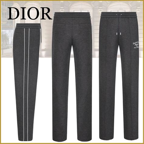 'Christian Dior Atelier' Track Pants Gray Wool and Cotton Jersey